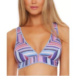 NWT Becca Women's South Coast Metallic Bikini Top D Cup